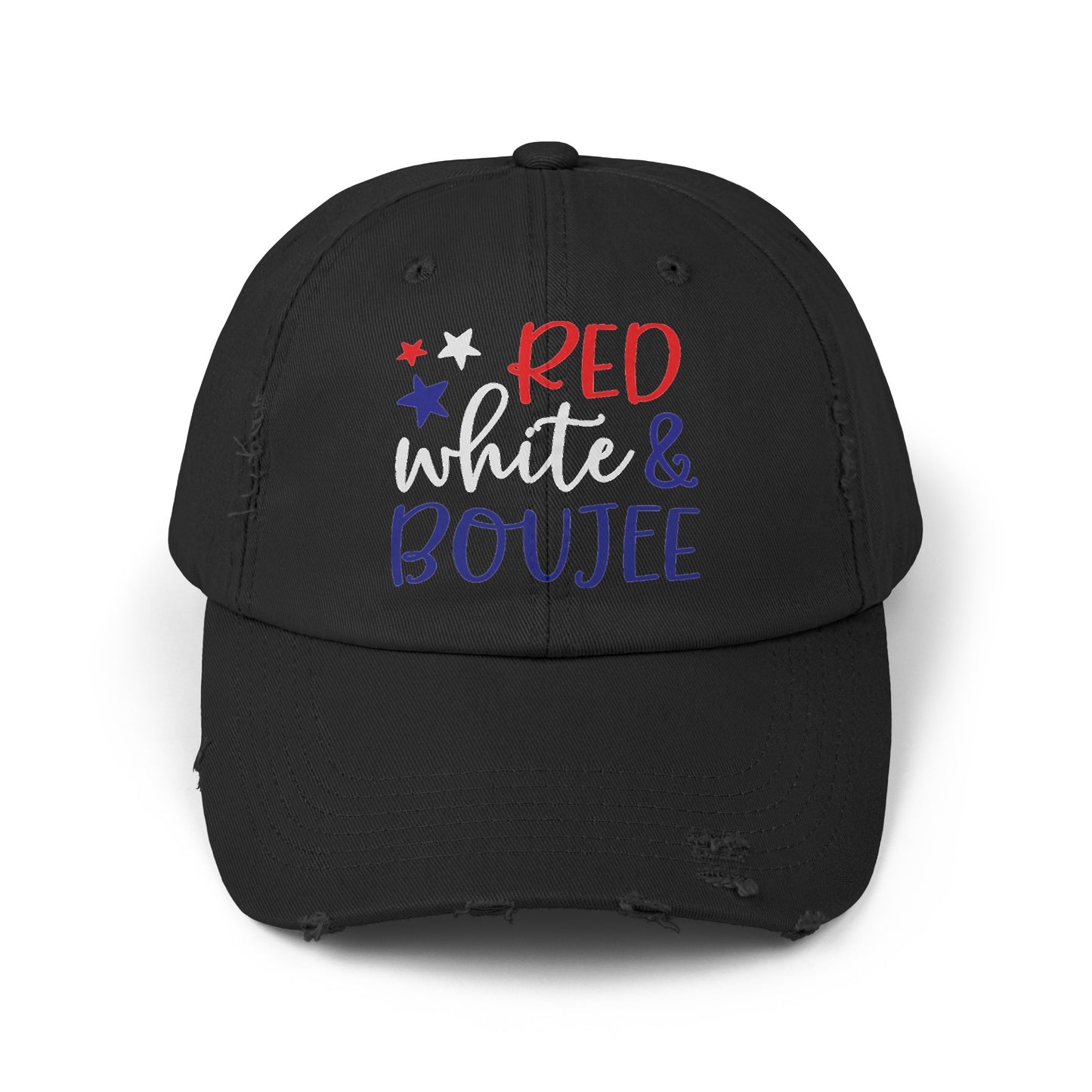 Red, White, and Boujee Distressed Cap