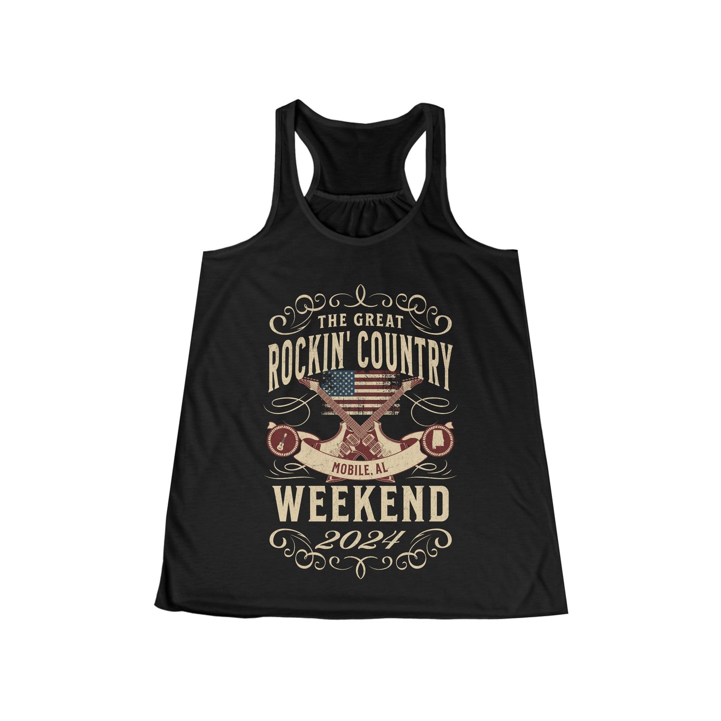 The Great Rockin' Country Weekend Ladies' Flowy Racerback Tank - Mobile, AL