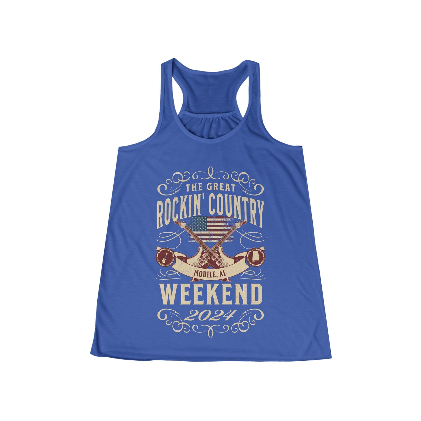 The Great Rockin' Country Weekend Ladies' Flowy Racerback Tank - Mobile, AL
