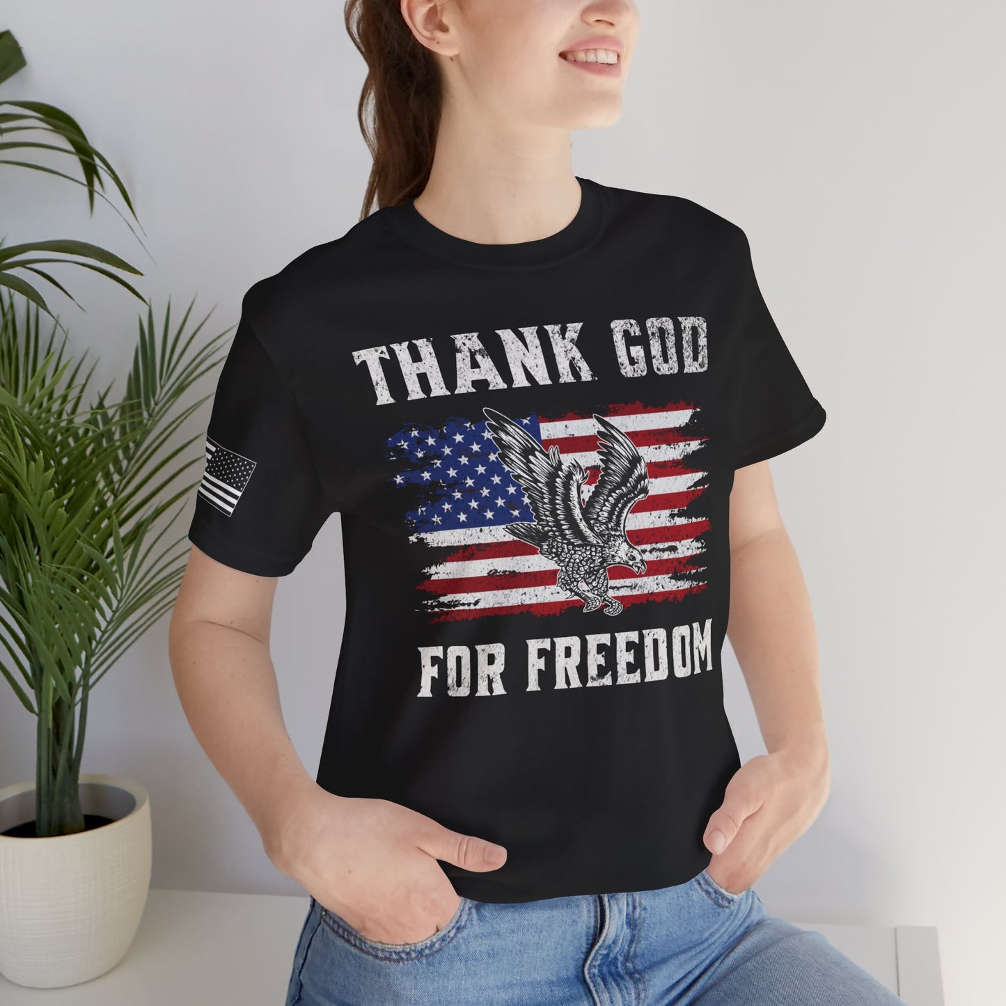 Thank God for Freedom Premium Tee - Front