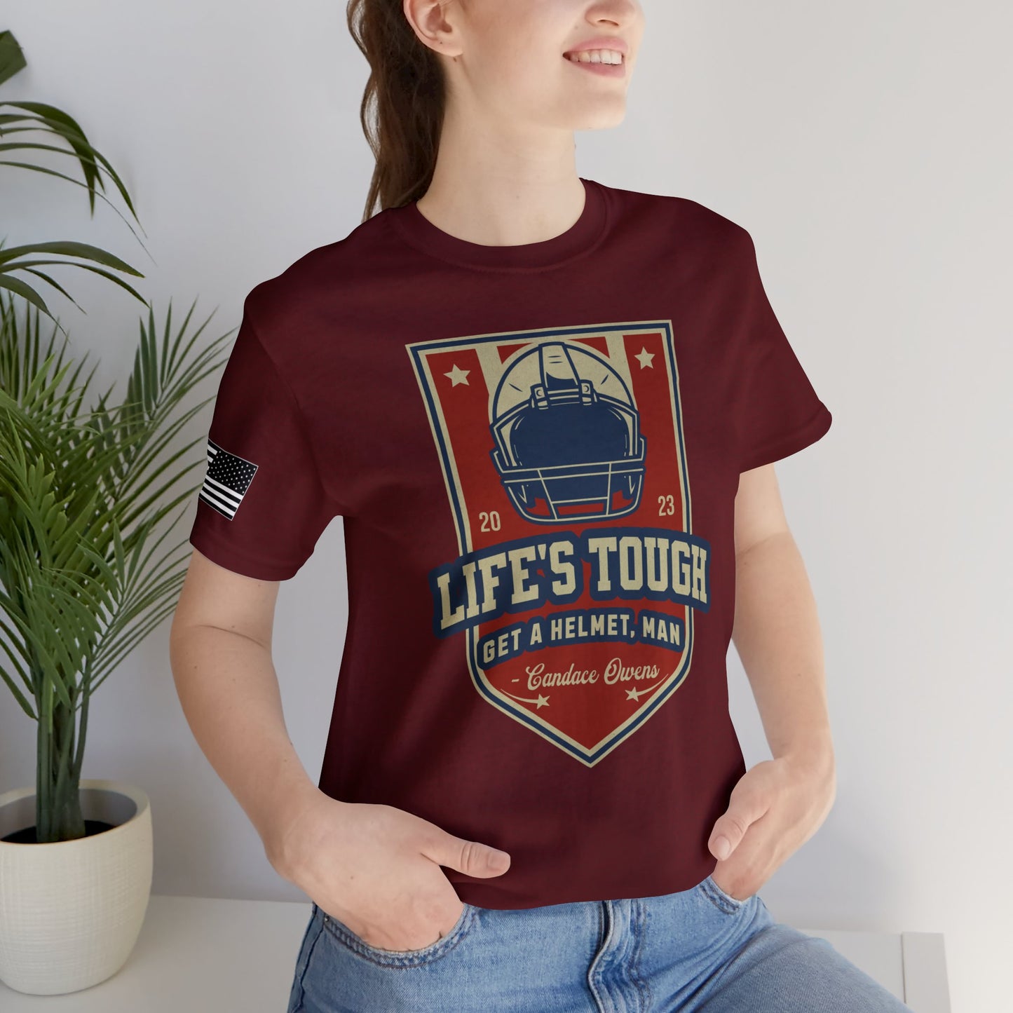 Life's Tough. Get a Helmet, Man Premium Tee