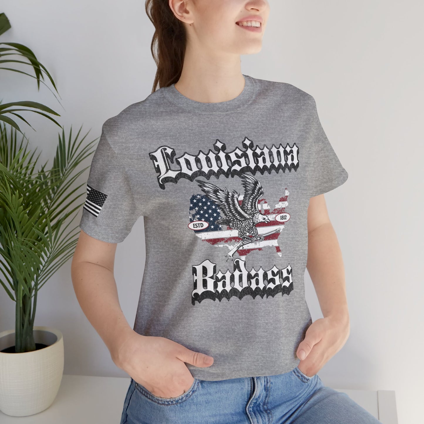 Louisiana Badass Eagle and Flag Premium Tee