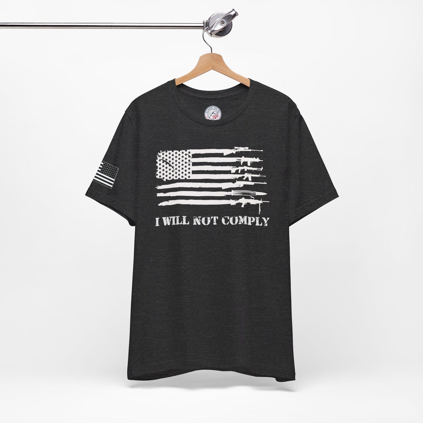 I Will Not Comply Premium Tee - Rifle Flag