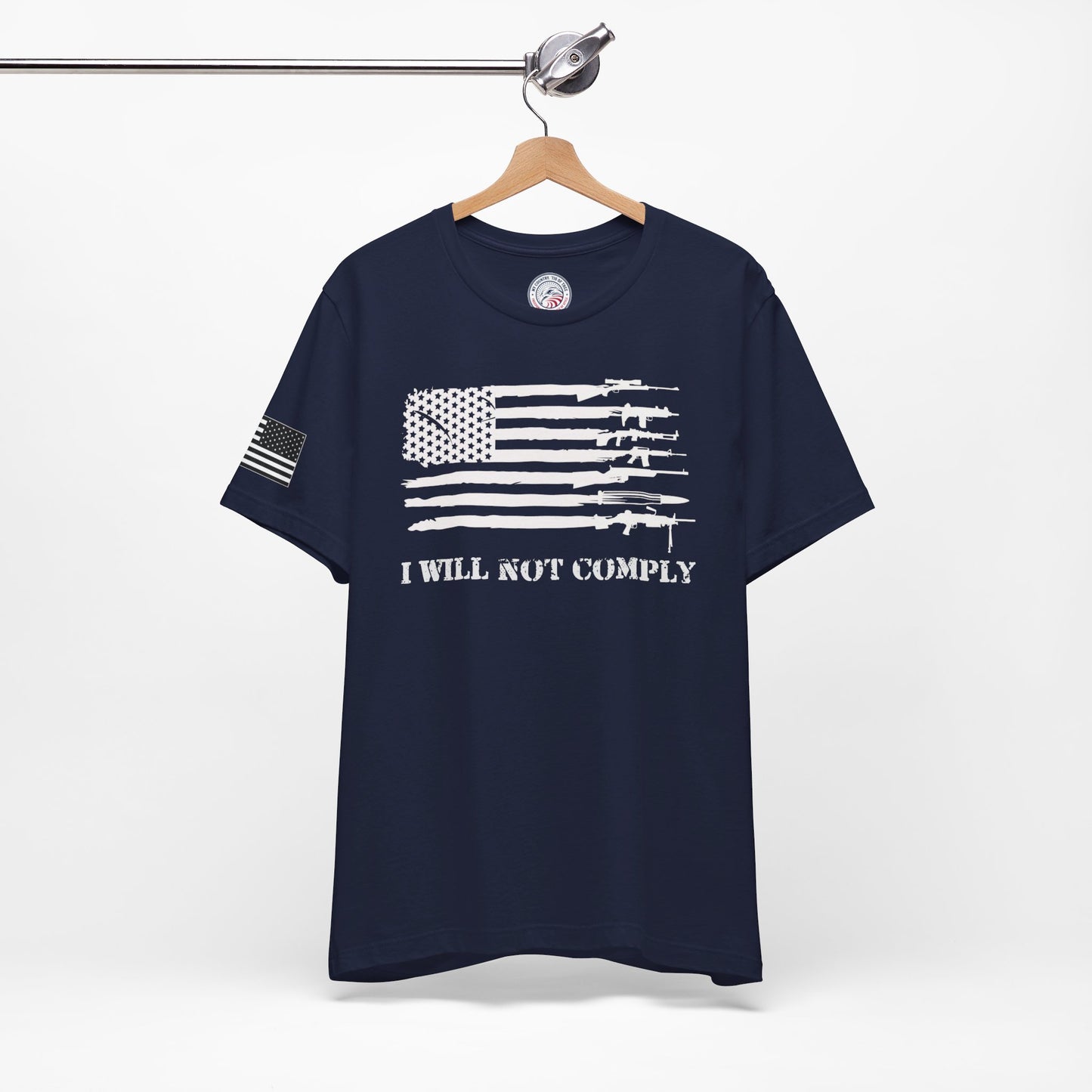 I Will Not Comply Premium Tee - Rifle Flag