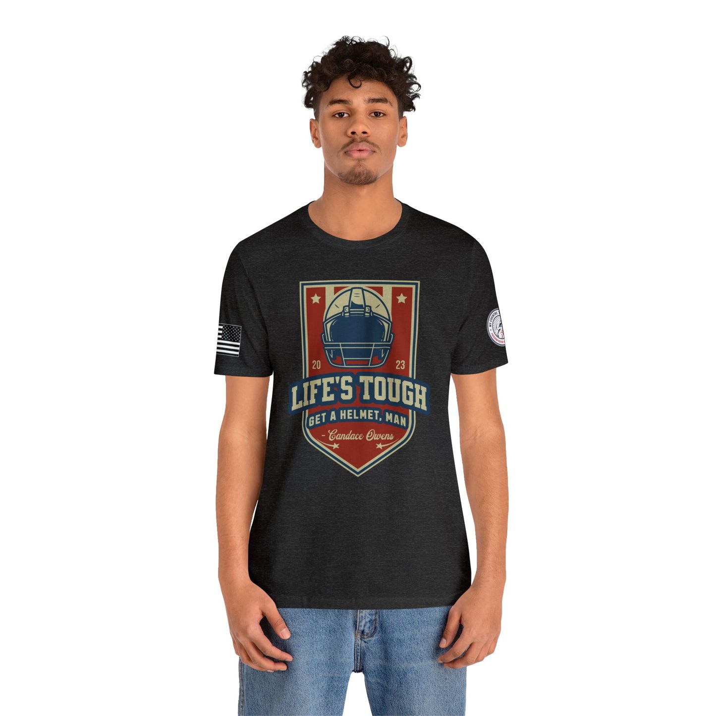 Life's Tough. Get a Helmet, Man Premium Tee