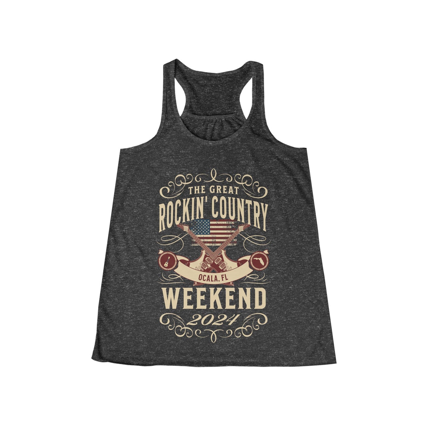 The Great Rockin' Country Weekend Ladies' Flowy Racerback Tank - Ocala, FL