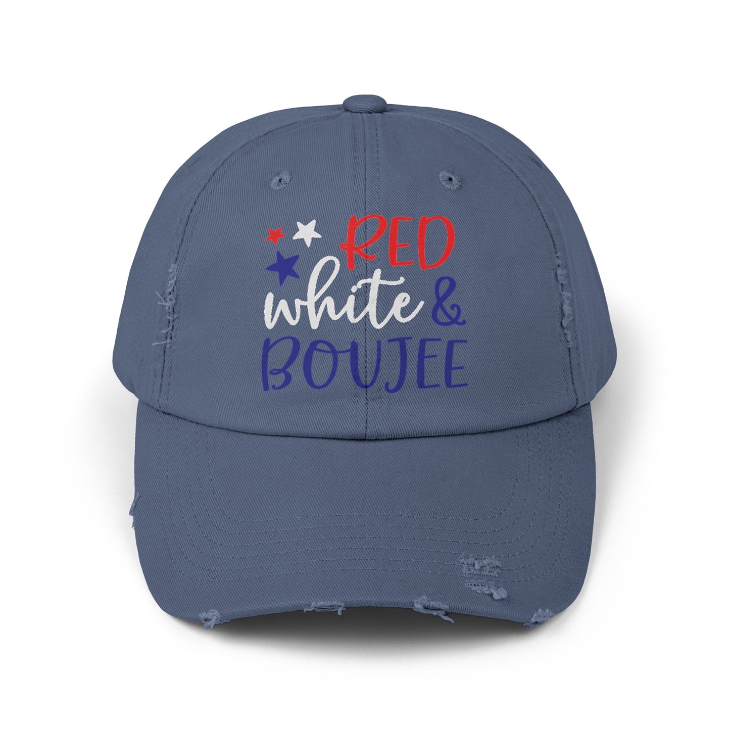 Red, White, and Boujee Distressed Cap