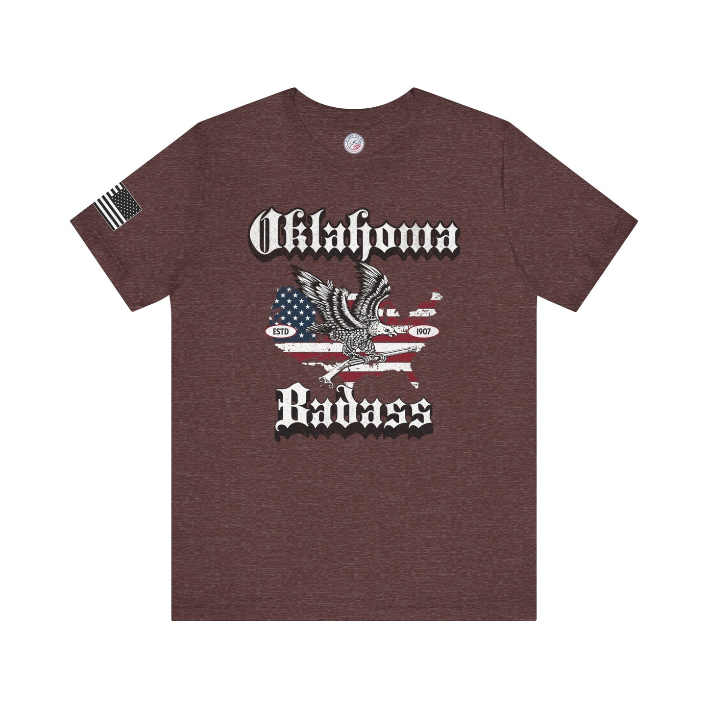 Oklahoma Badass Eagle and Flag Premium Tee