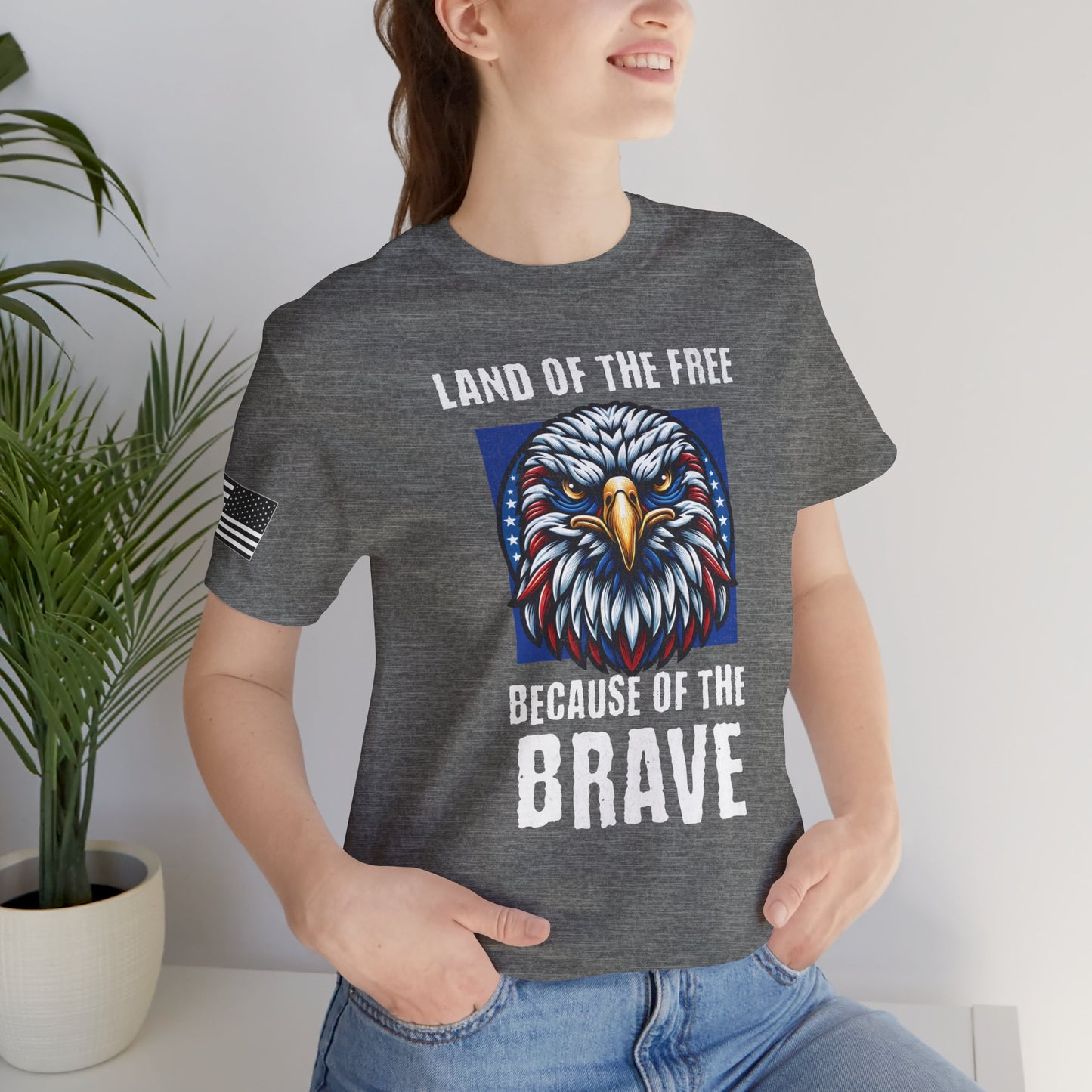 Land of the Free Because of the Brave Eagle Premium Tee