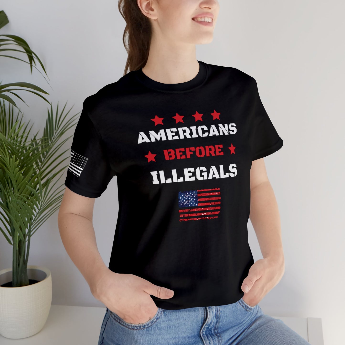 Americans Before Illegals Premium Tee - Front