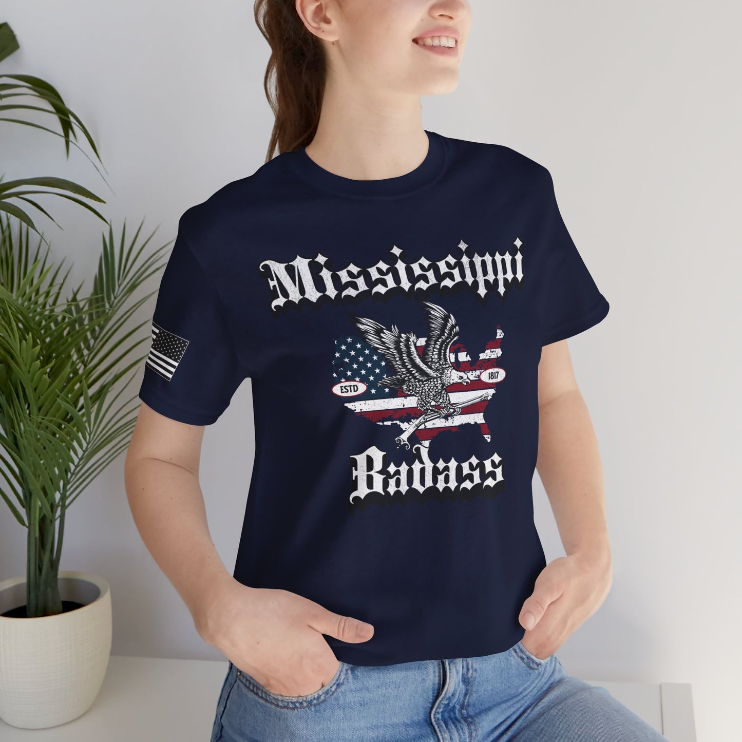 Mississippi Badass Eagle and Flag Premium Tee