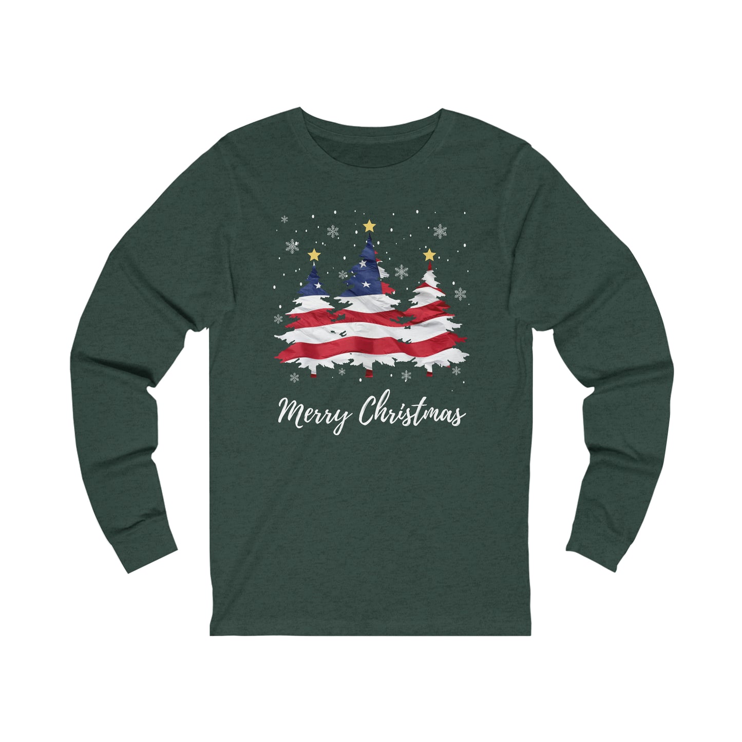 Festive Patriotic Trees Long-Sleeved Tee