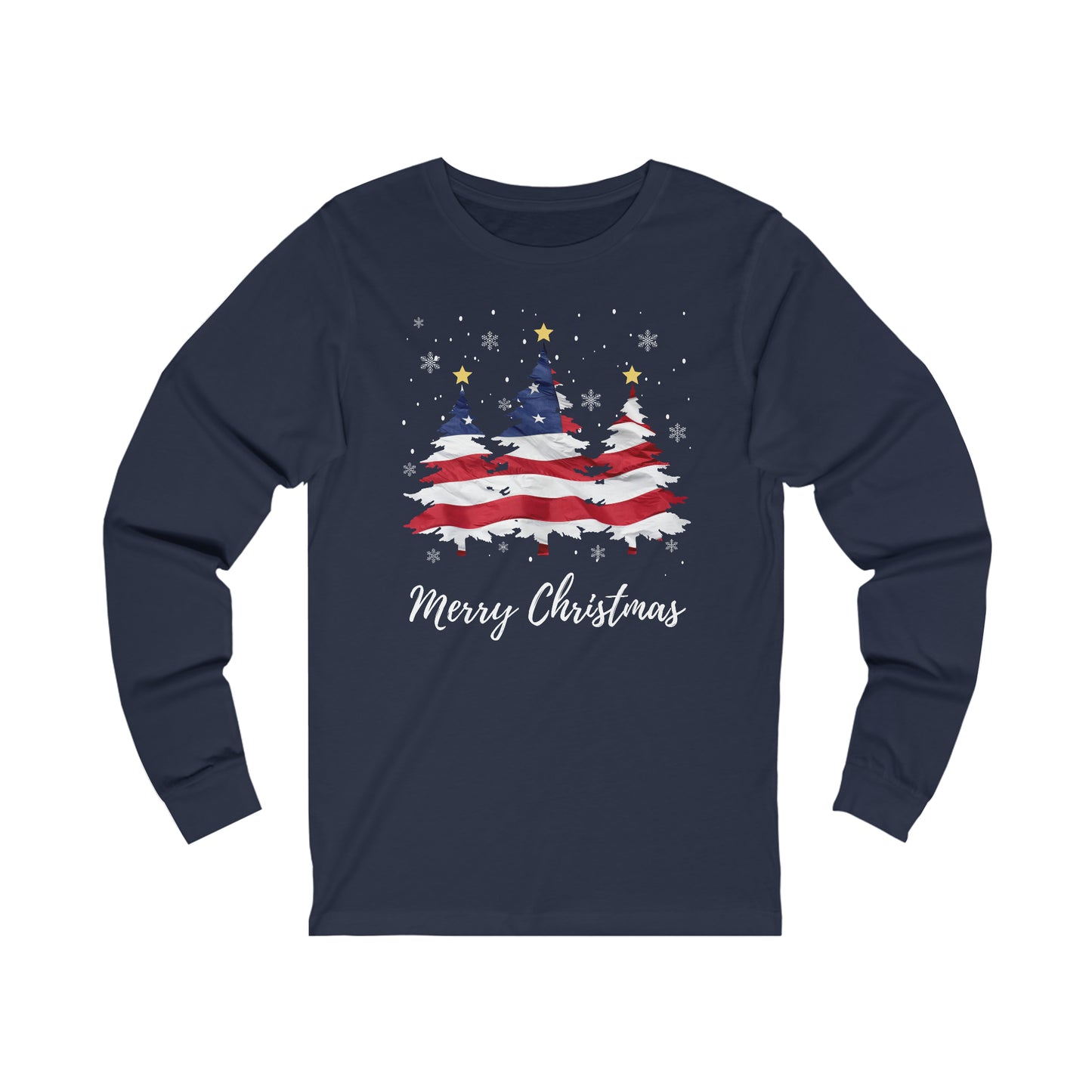 Festive Patriotic Trees Long-Sleeved Tee