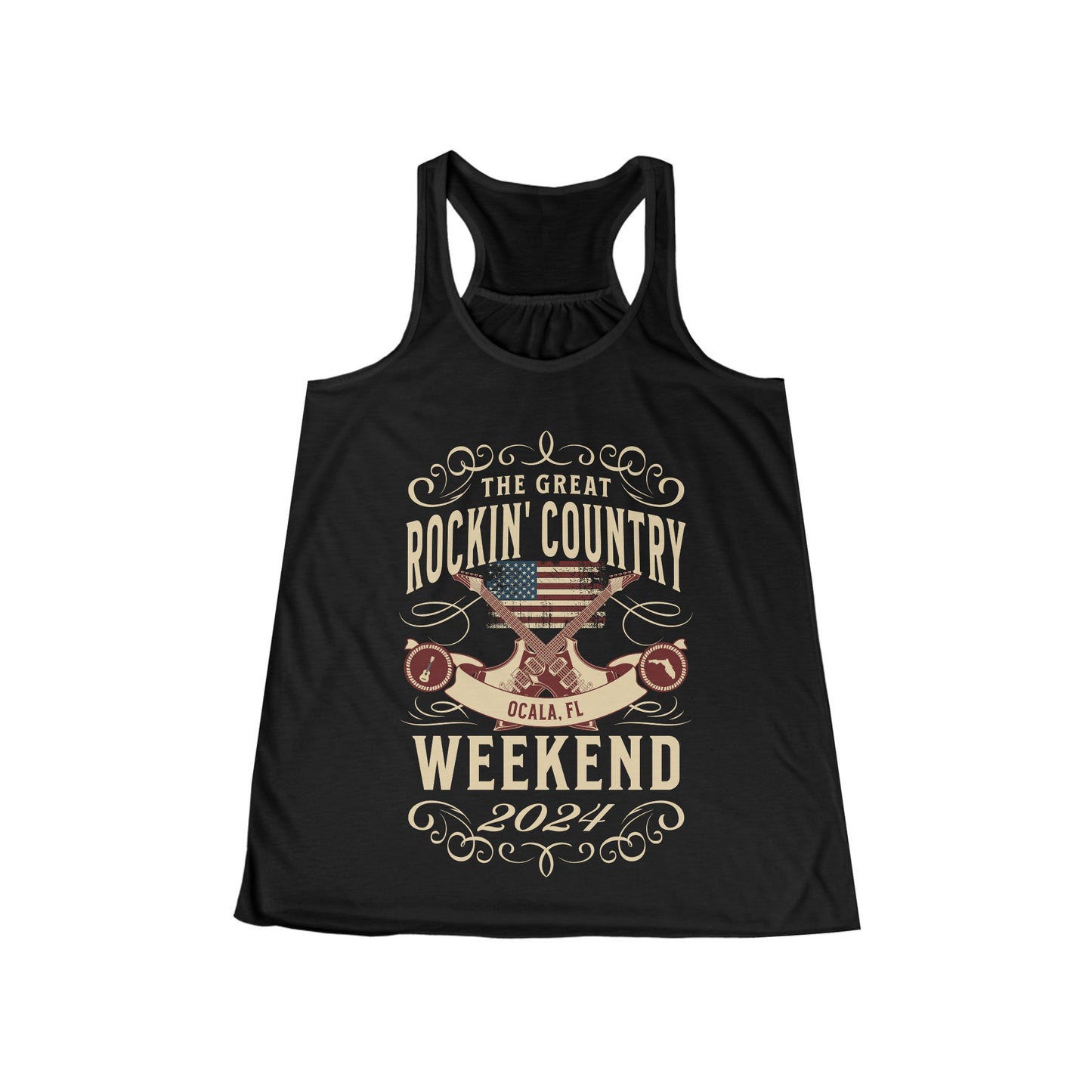 The Great Rockin' Country Weekend Ladies' Flowy Racerback Tank - Ocala, FL