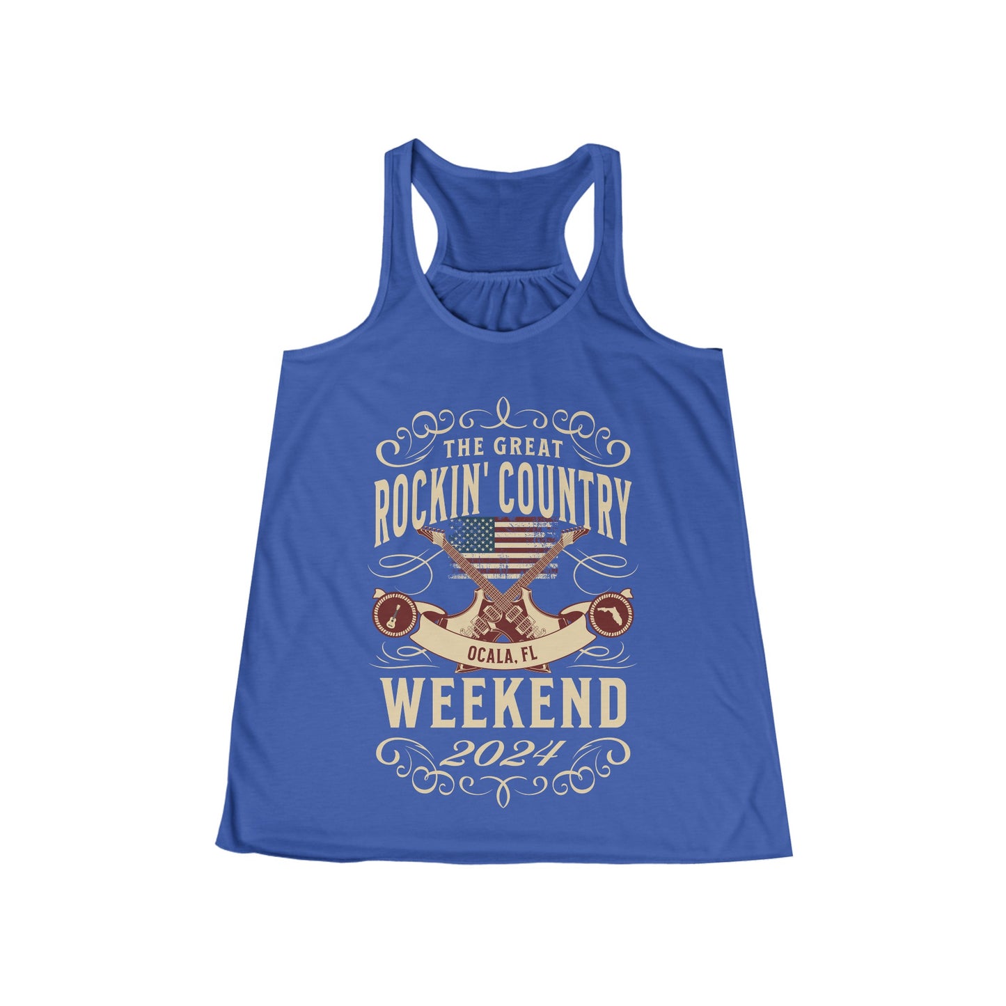 The Great Rockin' Country Weekend Ladies' Flowy Racerback Tank - Ocala, FL