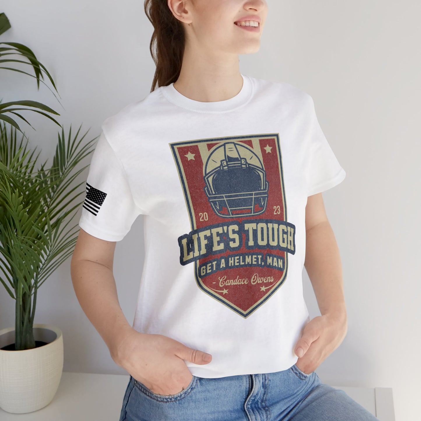 Life's Tough. Get a Helmet, Man Premium Tee