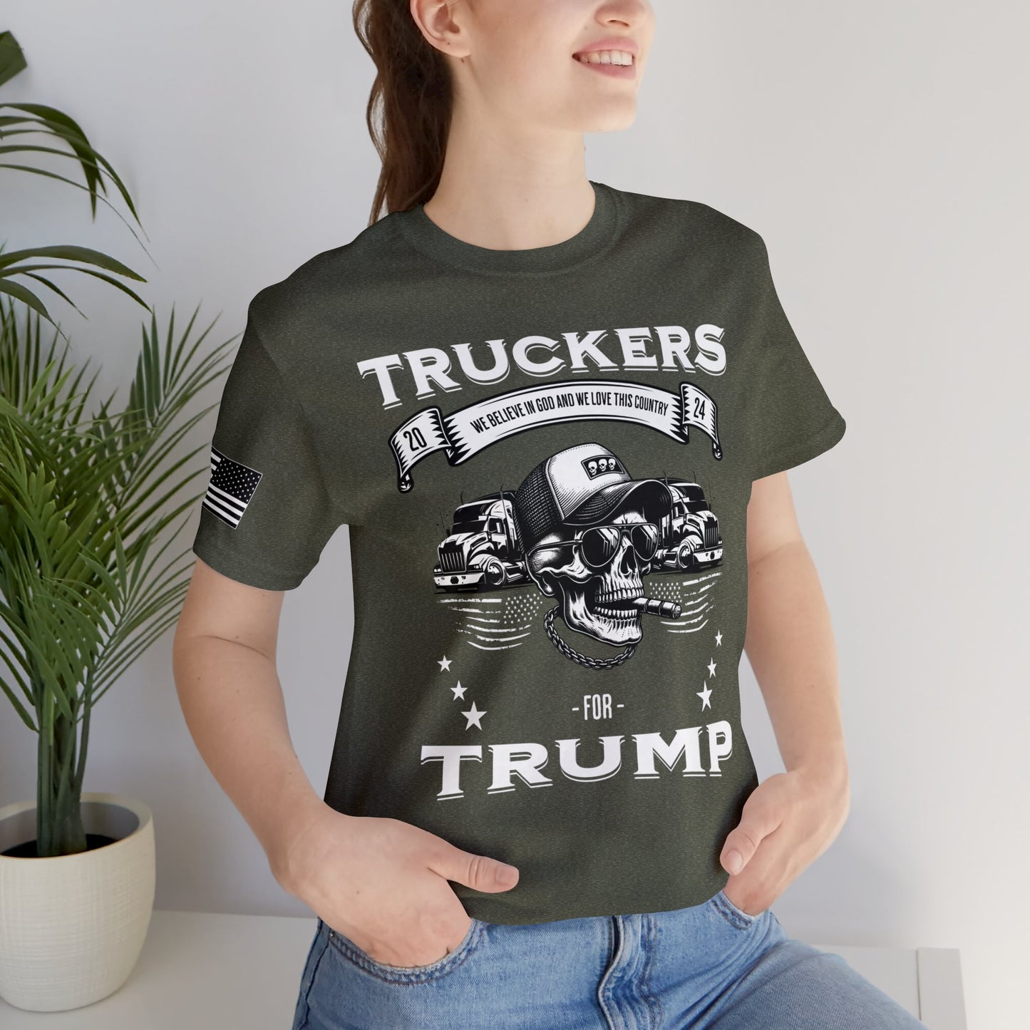 Truckers for Trump Premium Tee - Black and White