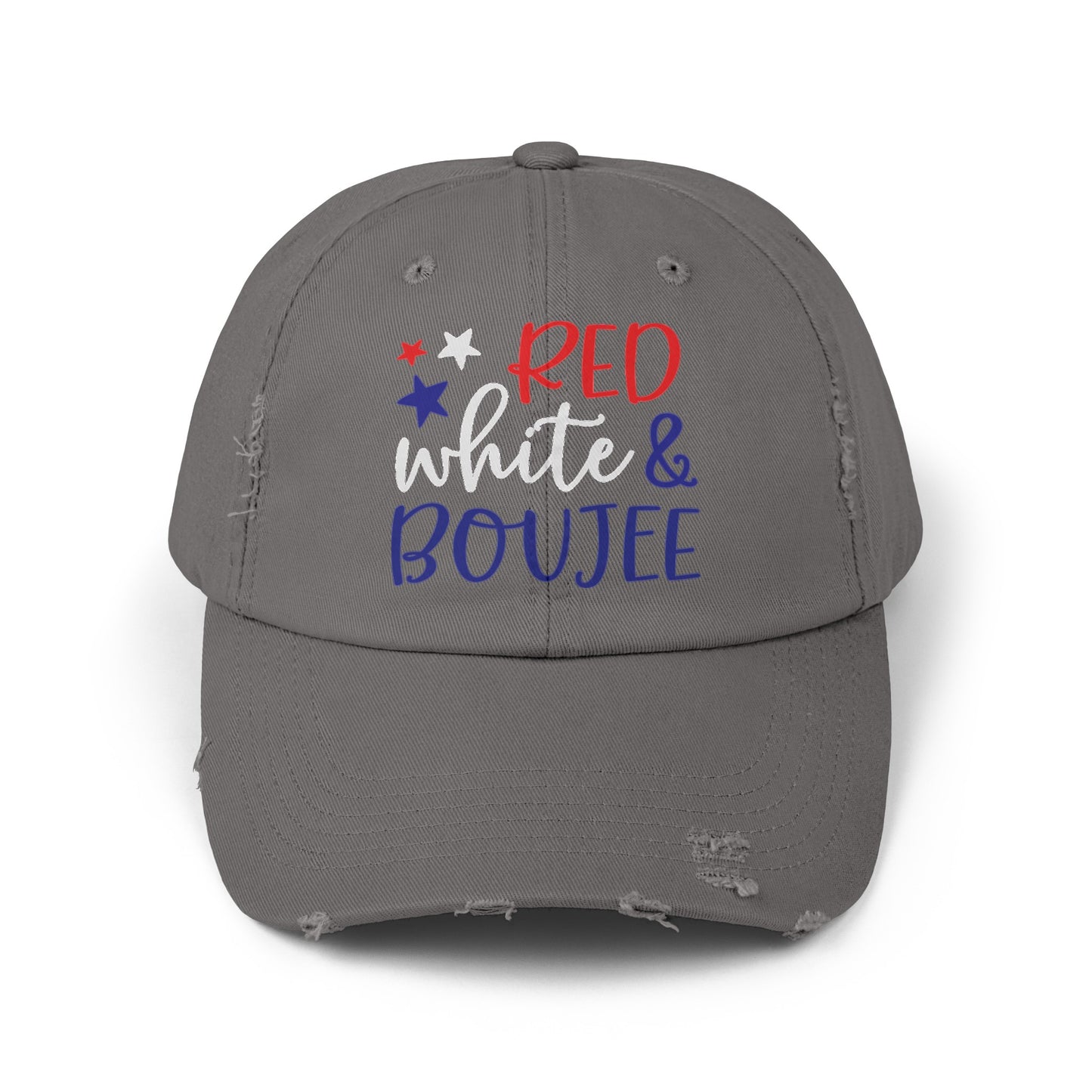 Red, White, and Boujee Distressed Cap