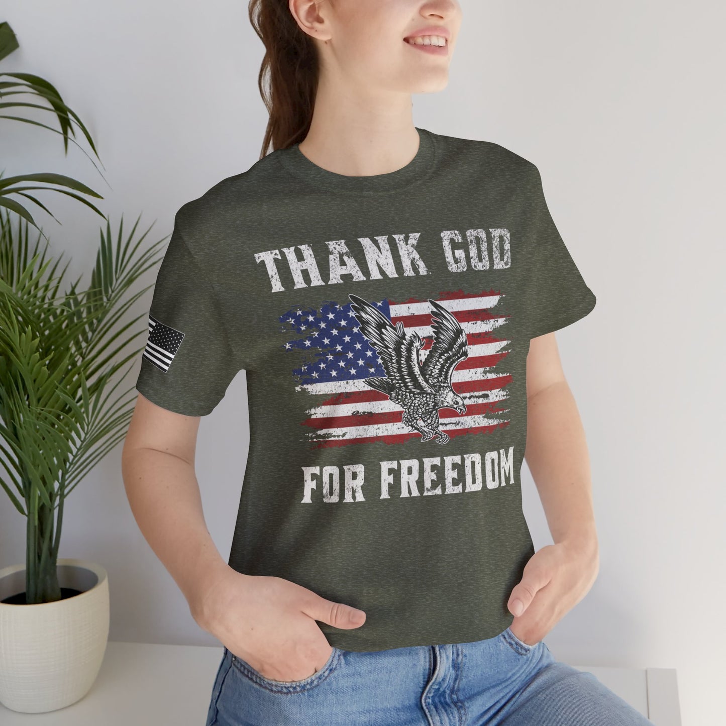 Thank God for Freedom Premium Tee - Front