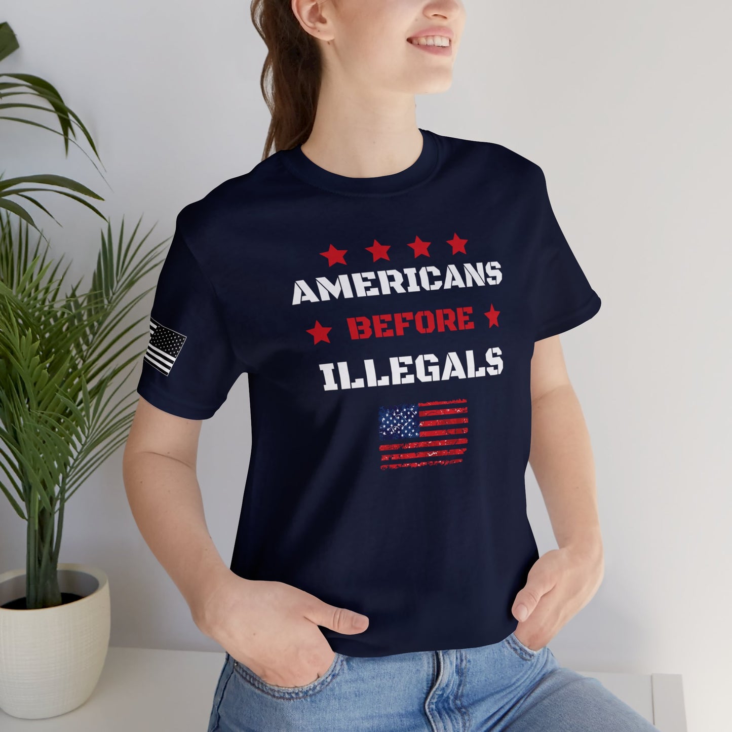 Americans Before Illegals Premium Tee - Front