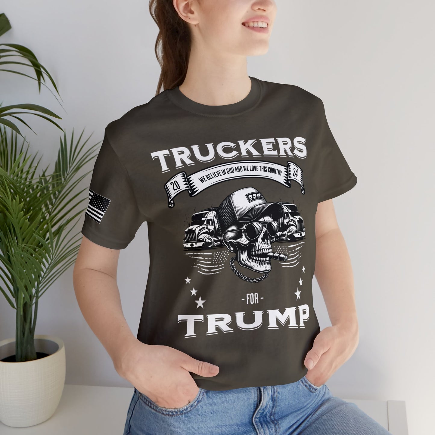 Truckers for Trump Premium Tee - Black and White