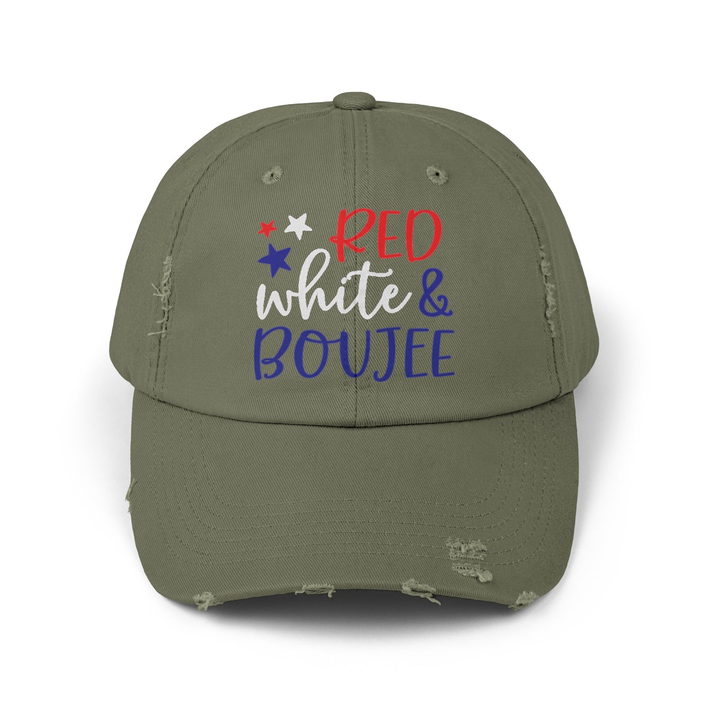 Red, White, and Boujee Distressed Cap