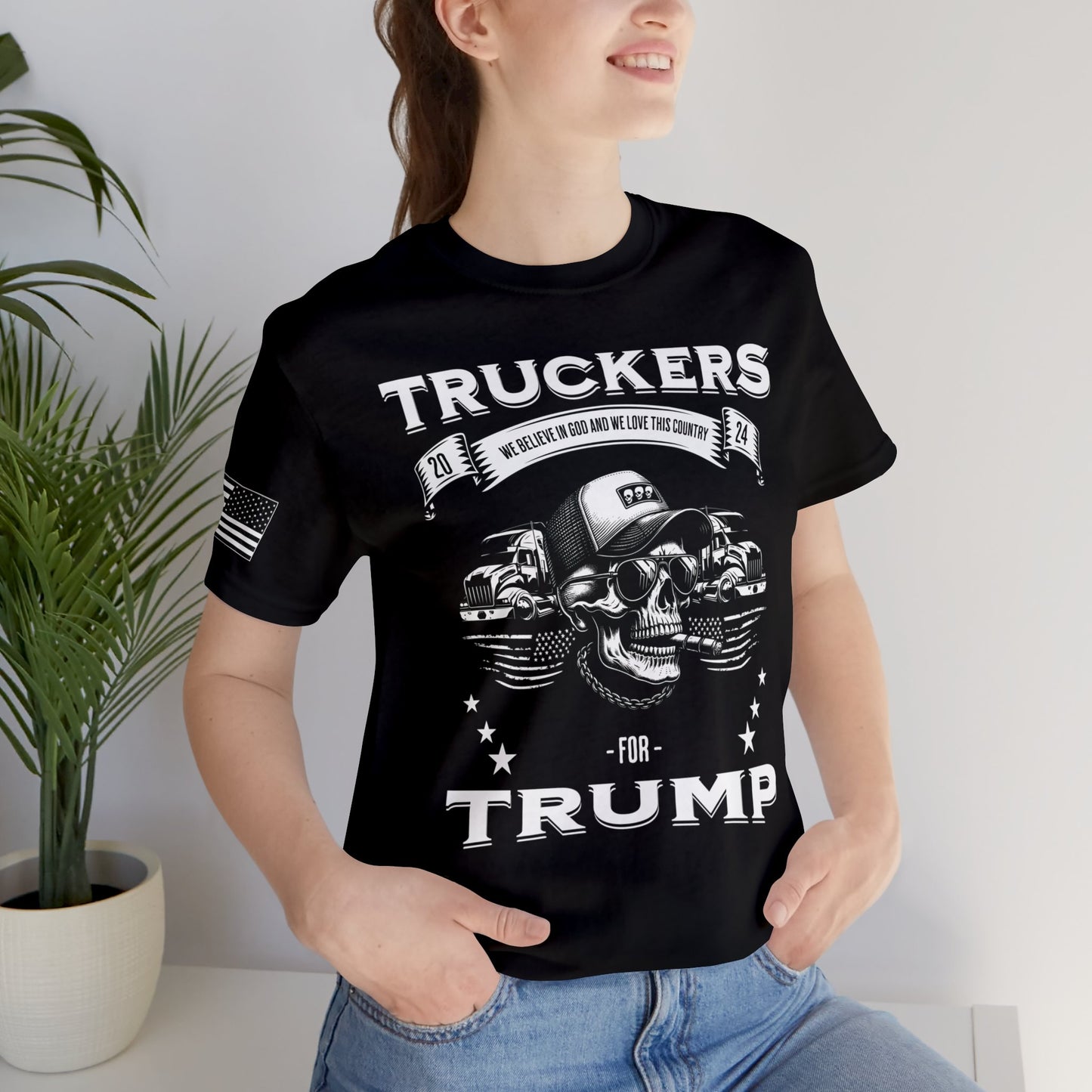Truckers for Trump Premium Tee - Black and White