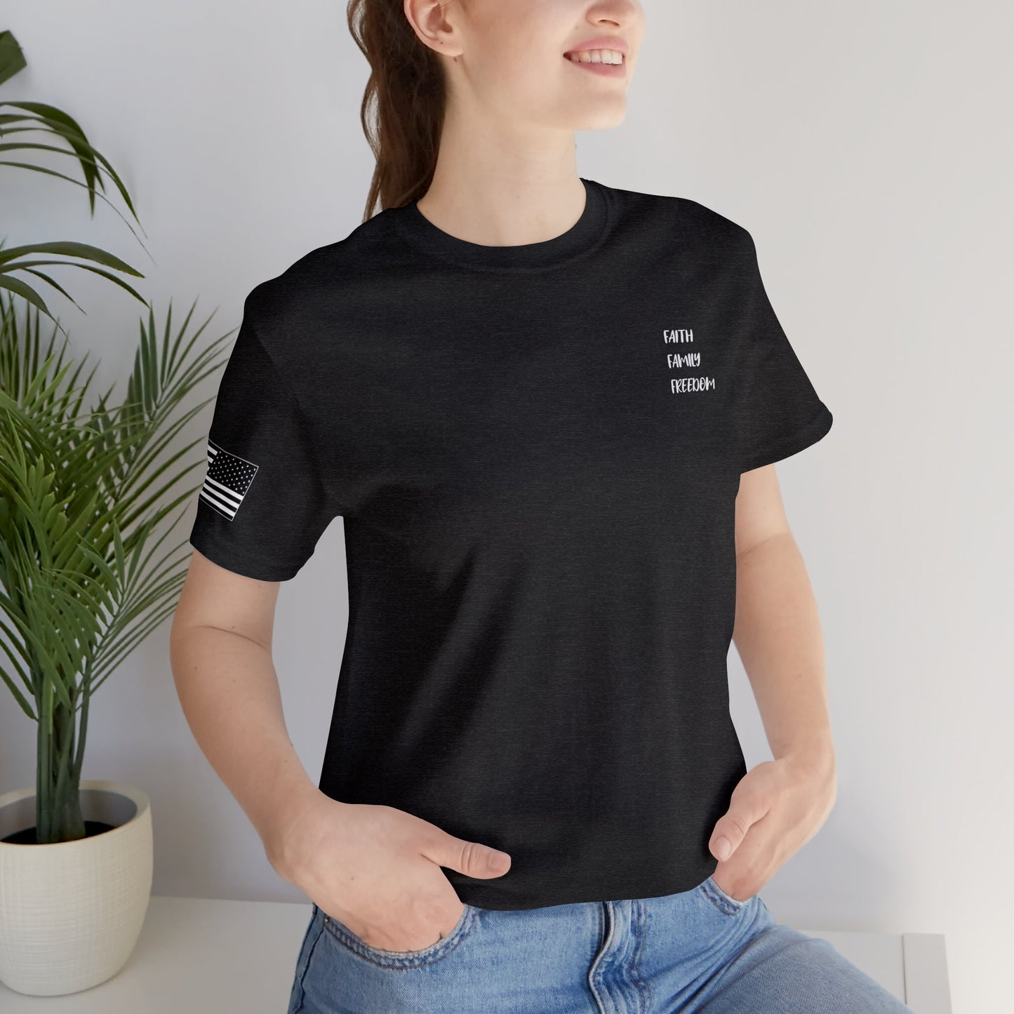Patriotic Cross Faith Family Freedom Premium Tee