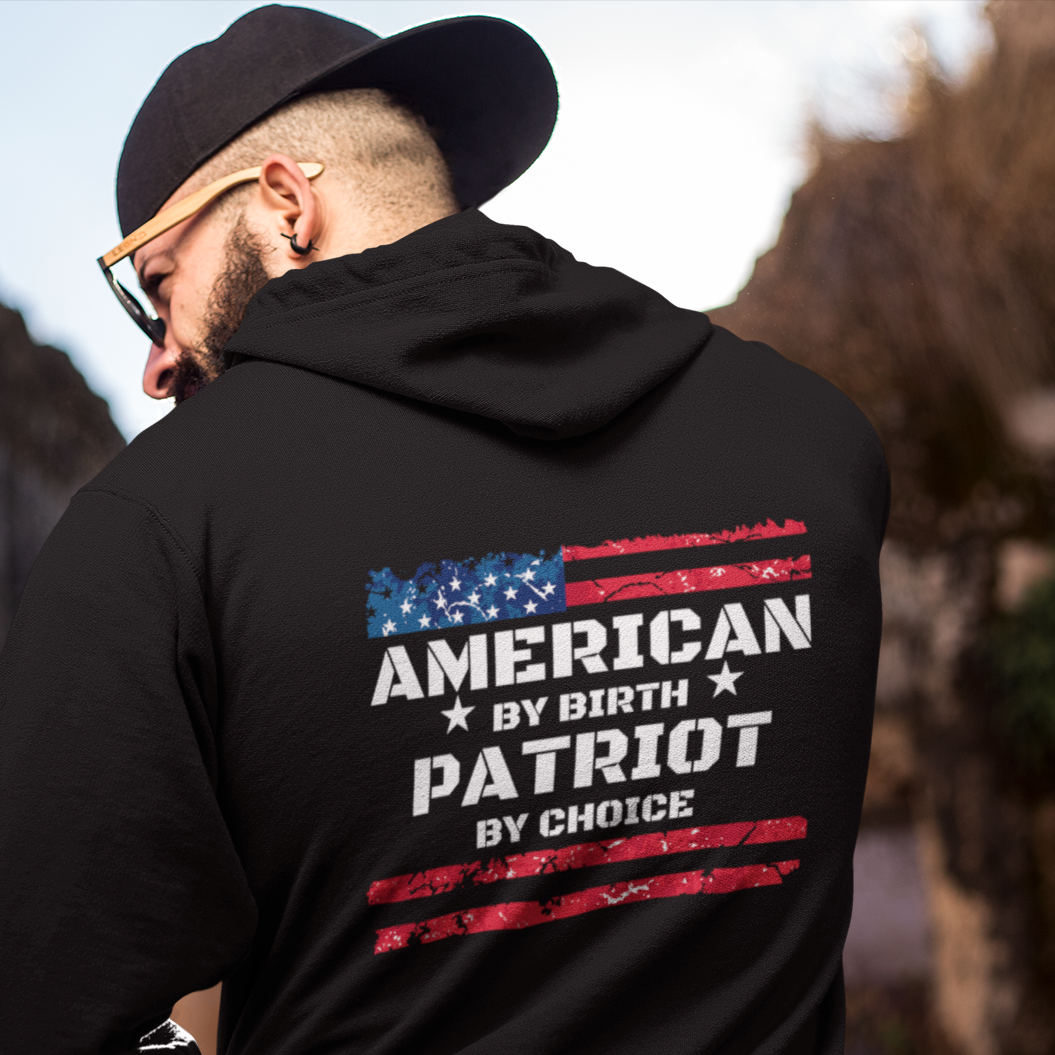 American By Birth, Patriot By Choice Heavy Blend Full-Zip Hoodie