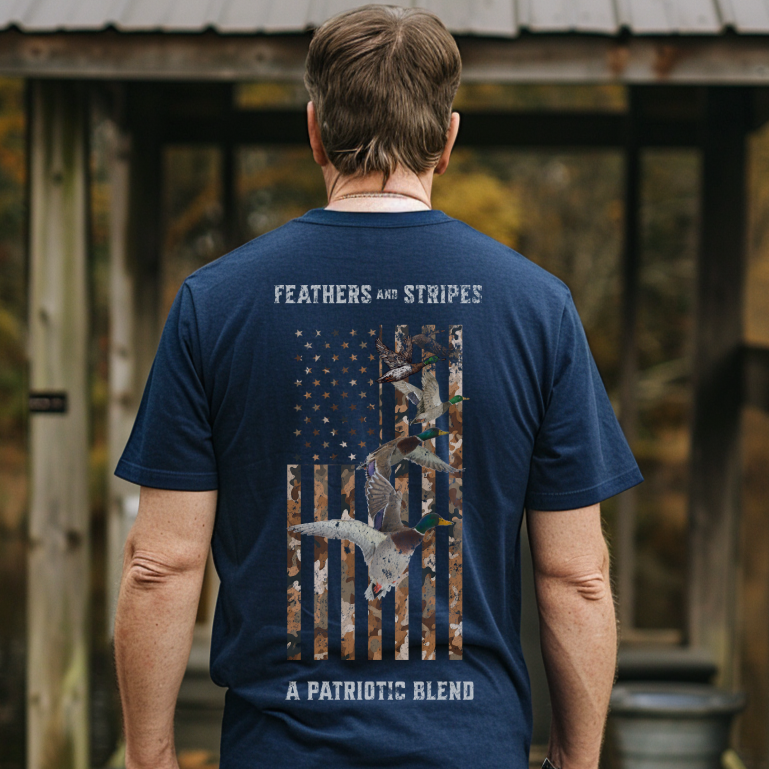 Patriotic Flock Feathers and Stripes Premium Tee