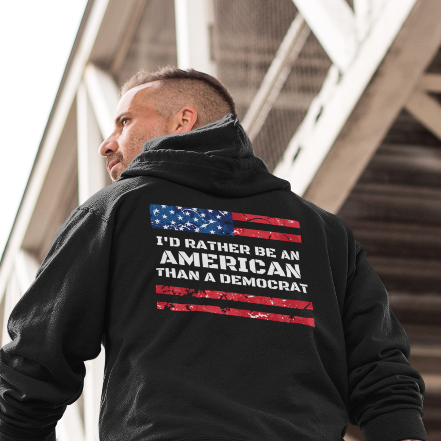 I'd Rather Be an American Heavy Blend Full-Zip Hoodie