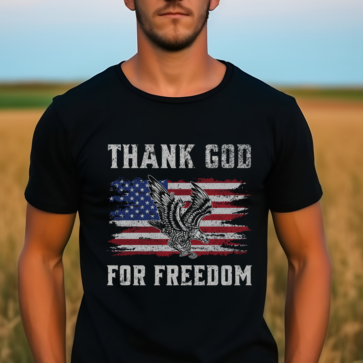 Thank God for Freedom Premium Tee - Front