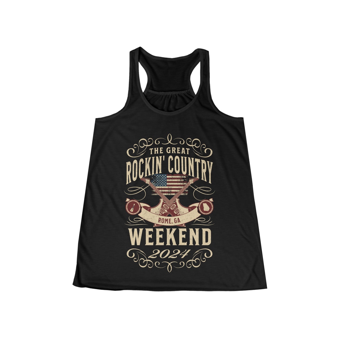 The Great Rockin' Country Weekend Ladies' Flowy Racerback Tank - Rome, GA