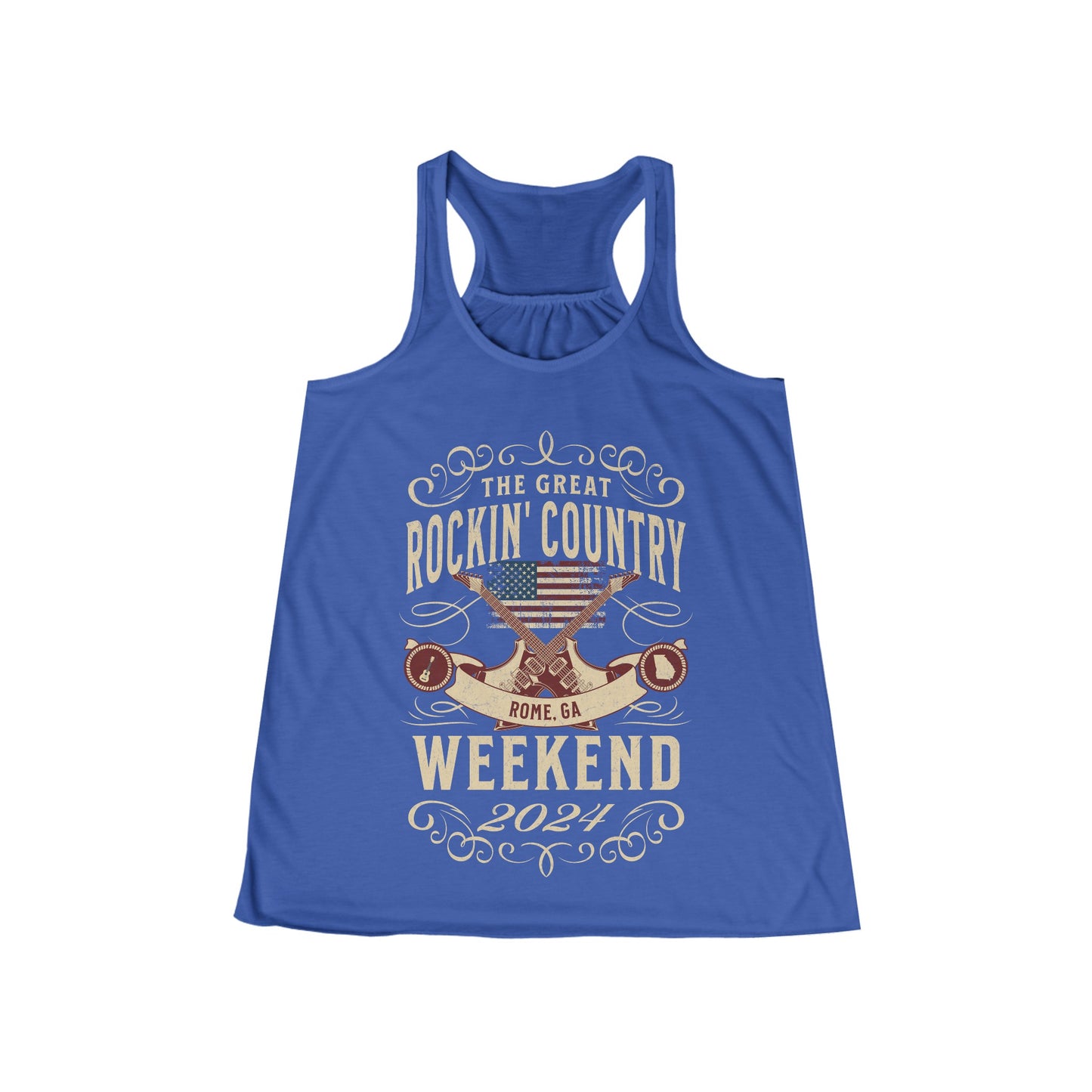 The Great Rockin' Country Weekend Ladies' Flowy Racerback Tank - Rome, GA