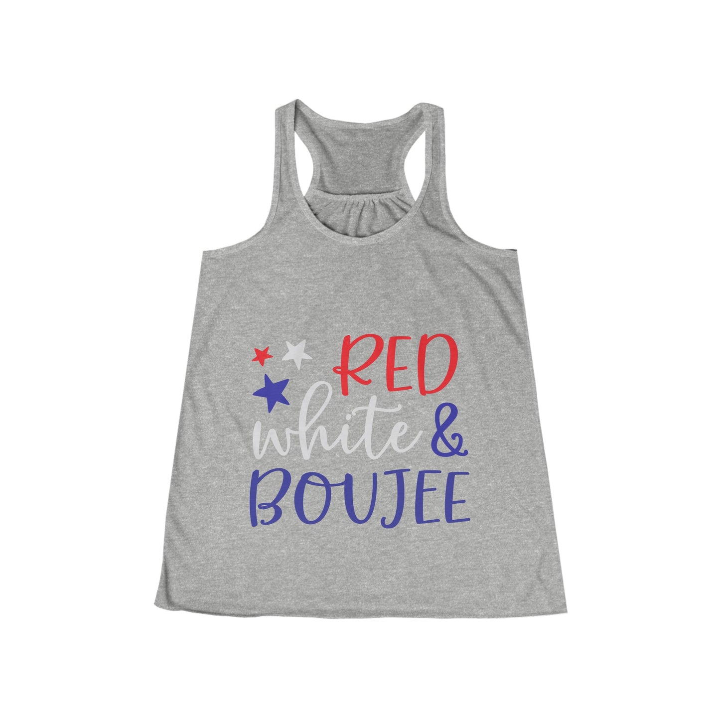 Red, White, and Boujee Ladies' Flowy Racerback Tank