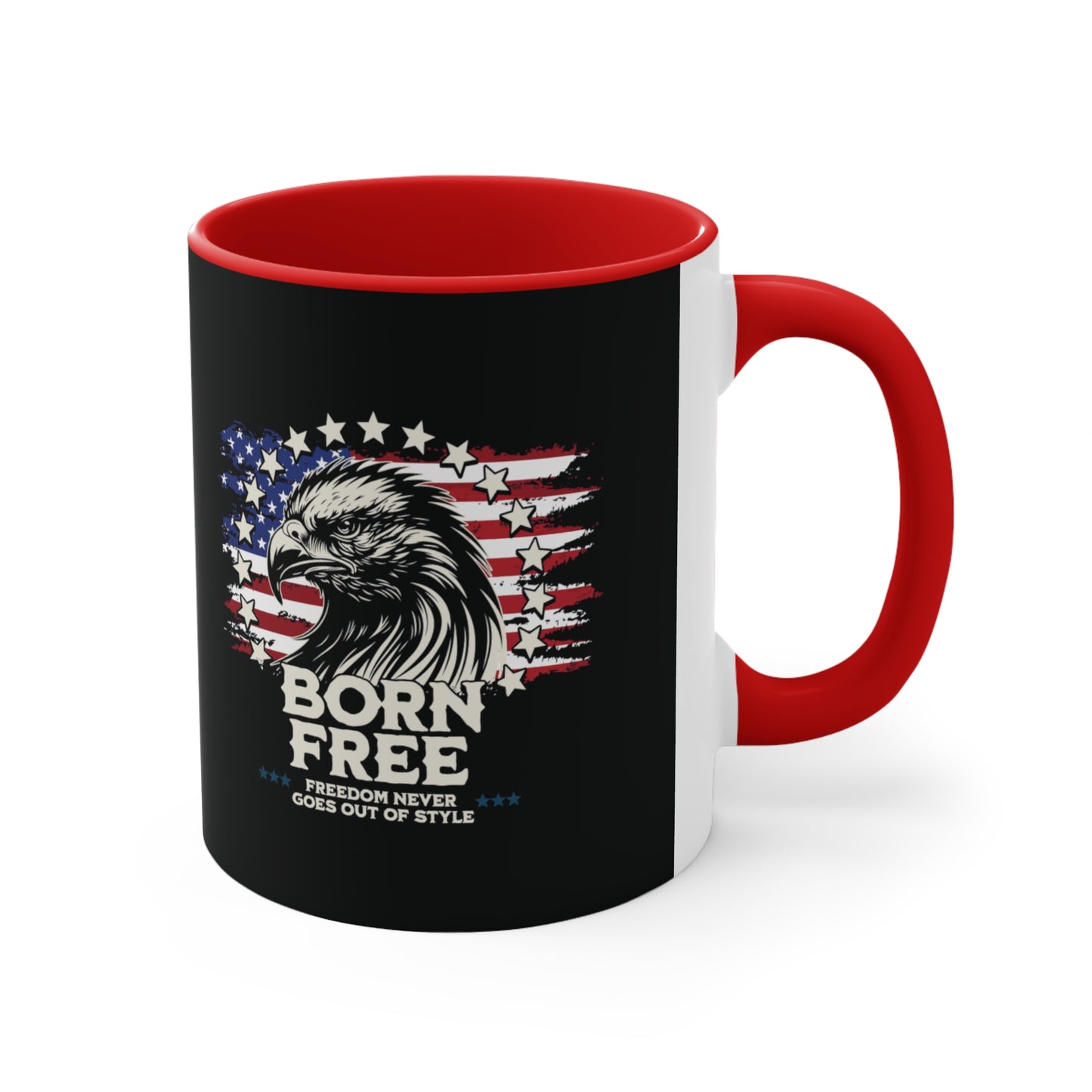 Born Free - Freedom Never Goes Out of Style Accent Coffee Mug, 11oz