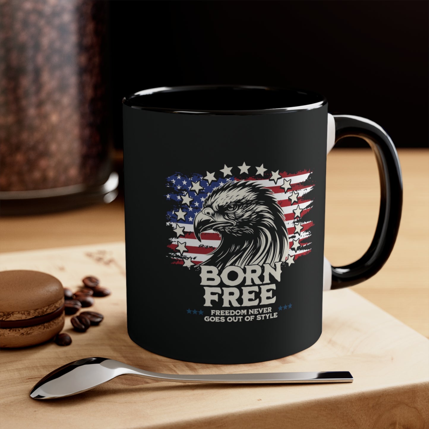 Born Free - Freedom Never Goes Out of Style Accent Coffee Mug, 11oz