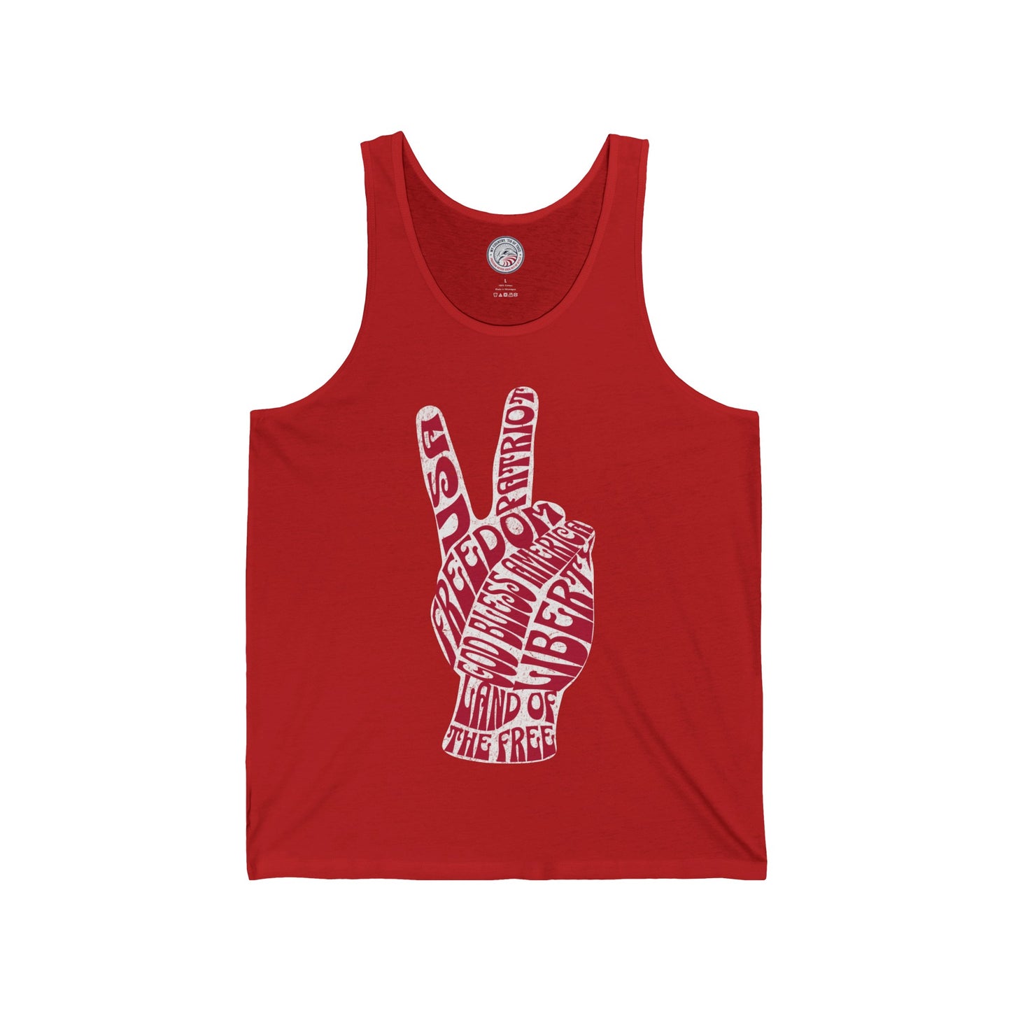 Peaceful Patriot - Words Jersey Tank