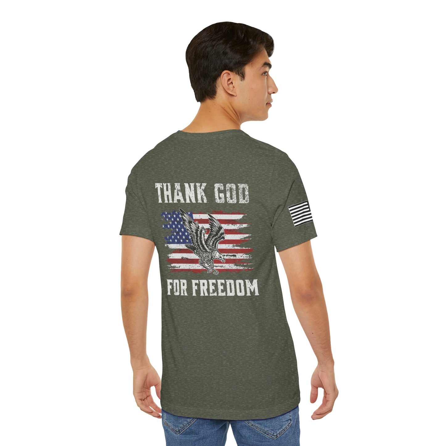 Thank God for Freedom Premium Tee - Back - Horizontal