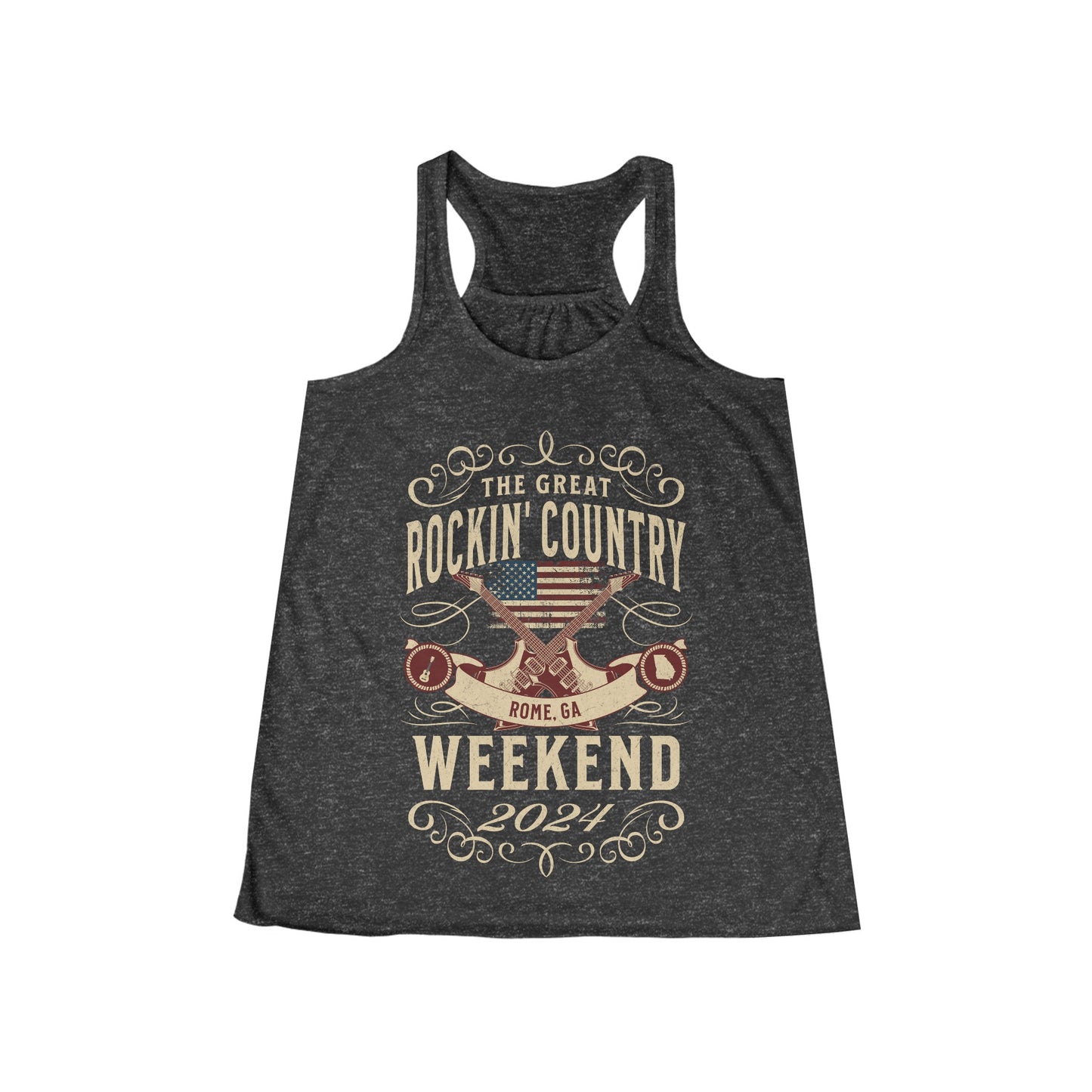 The Great Rockin' Country Weekend Ladies' Flowy Racerback Tank - Rome, GA