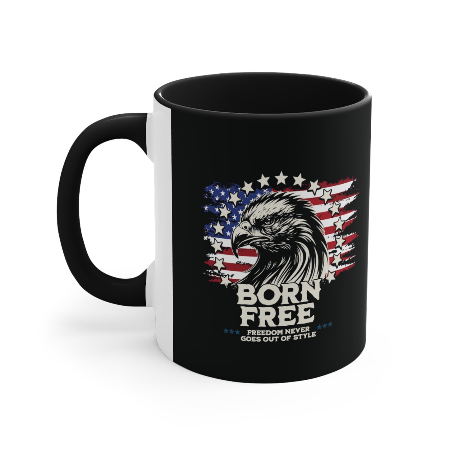 Born Free - Freedom Never Goes Out of Style Accent Coffee Mug, 11oz