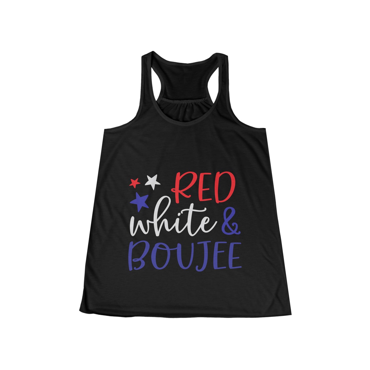 Red, White, and Boujee Ladies' Flowy Racerback Tank