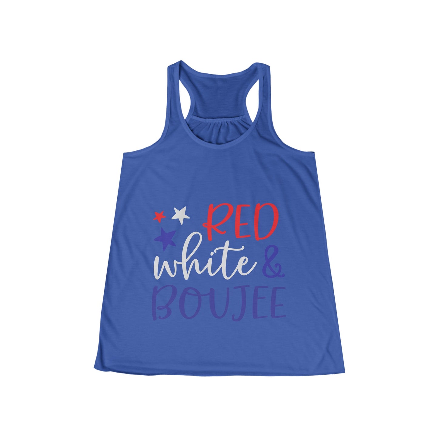 Red, White, and Boujee Ladies' Flowy Racerback Tank