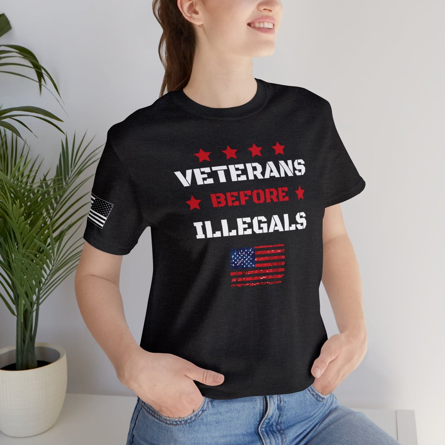 Veterans Before Illegals Premium Tee - Front