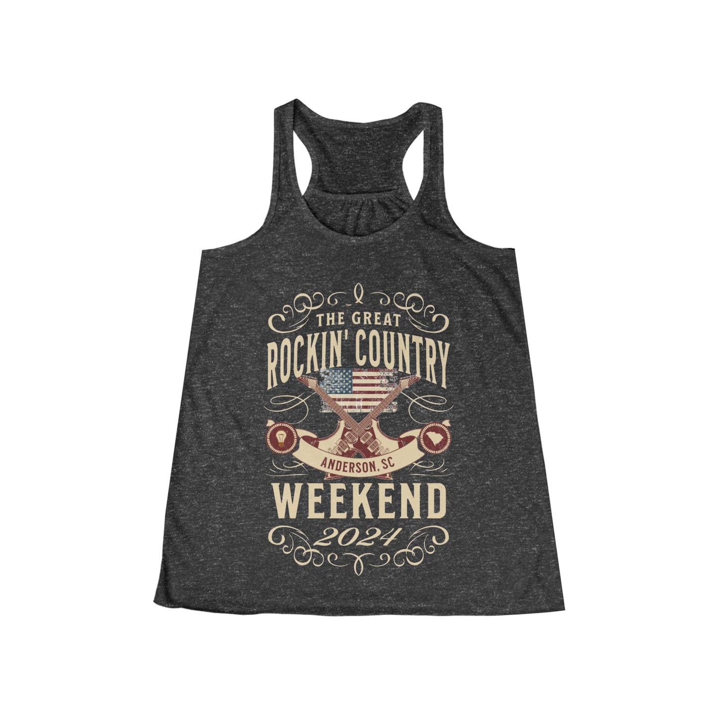 The Great Rockin' Country Weekend Ladies' Flowy Racerback Tank - Anderson, SC