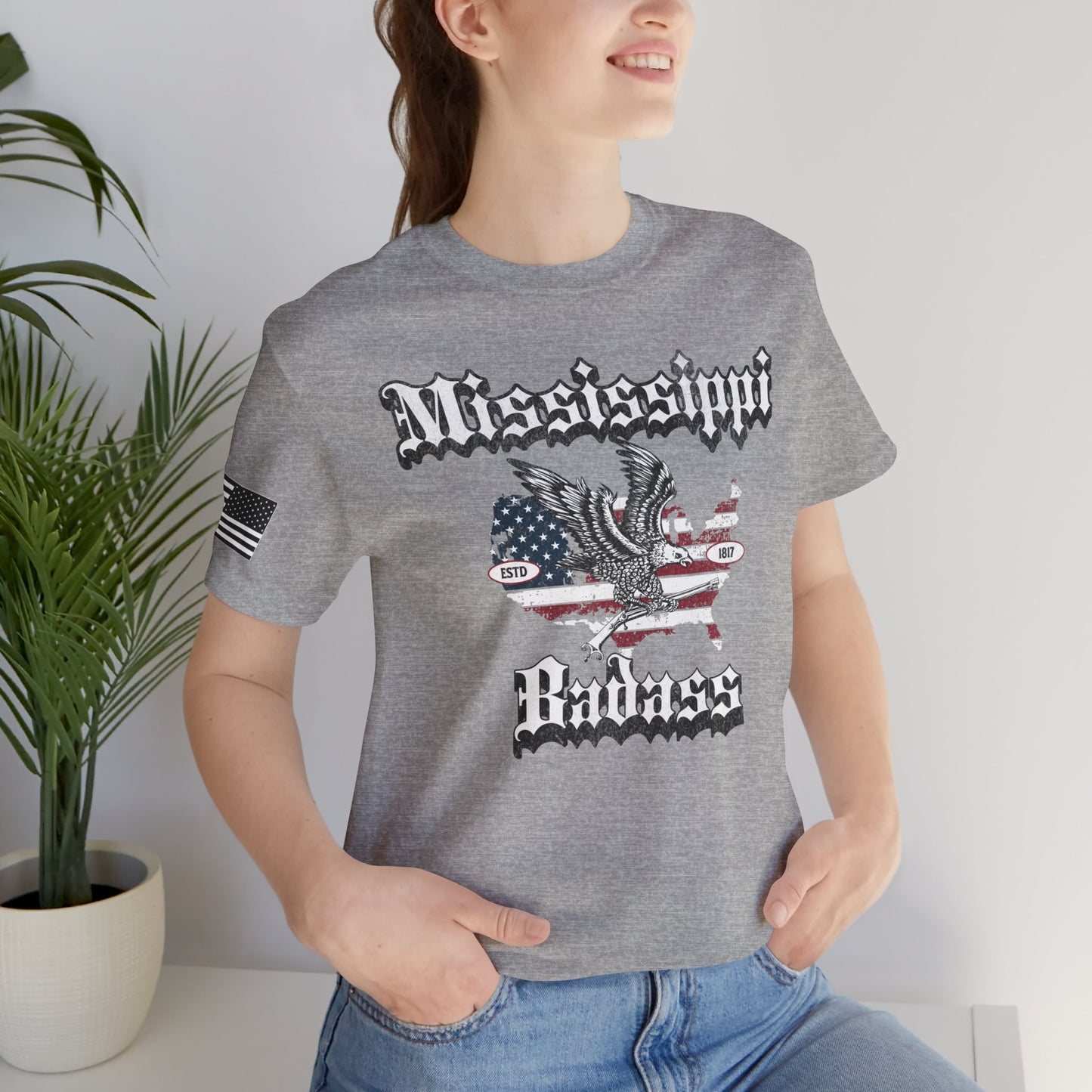 Mississippi Badass Eagle and Flag Premium Tee