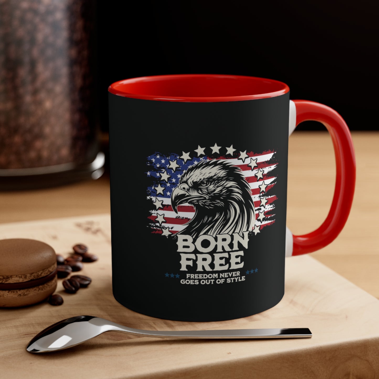 Born Free - Freedom Never Goes Out of Style Accent Coffee Mug, 11oz