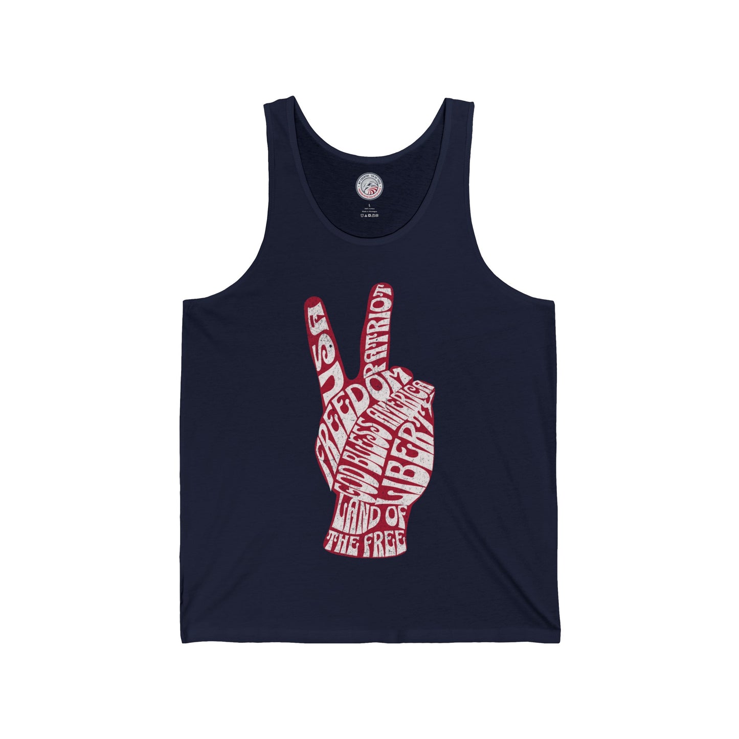 Peaceful Patriot - Words Jersey Tank