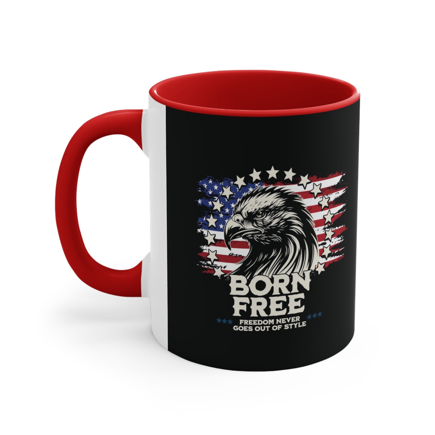 Born Free - Freedom Never Goes Out of Style Accent Coffee Mug, 11oz