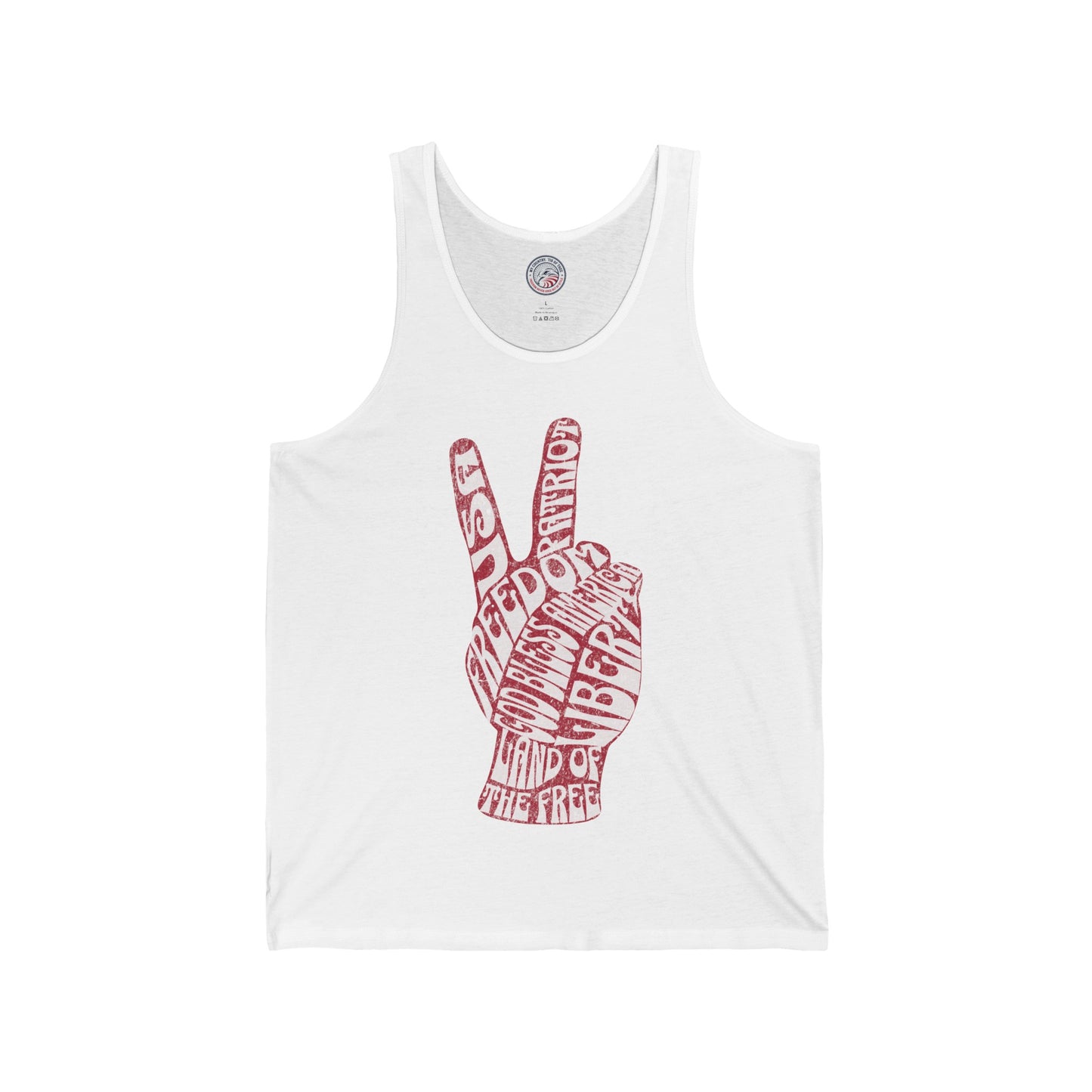 Peaceful Patriot - Words Jersey Tank